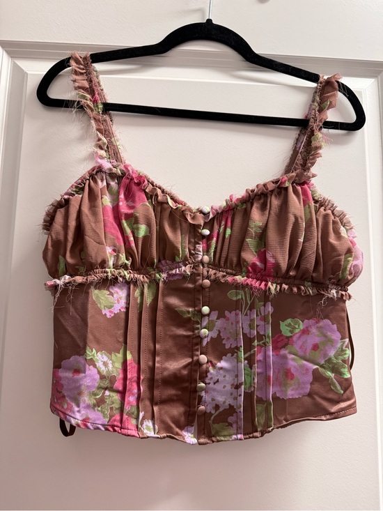 Kimchi Blue Tops - NWT Brown floral Lacey bustier